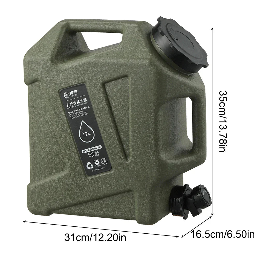 12L Portable Water Canister with Tap β Outdoor Camping Essential
