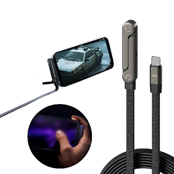 2-in-1 Foldable Fast Charging Cable & Phone Stand