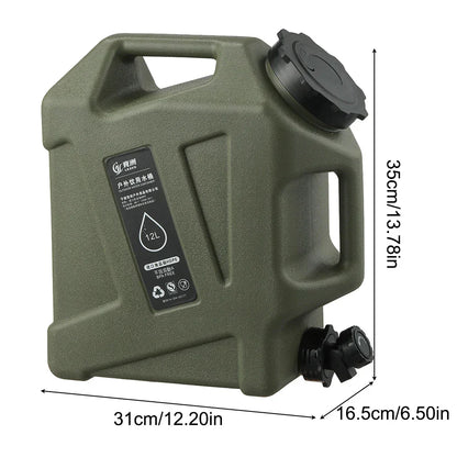 12L Portable Water Canister with Tap – Outdoor Camping Essential