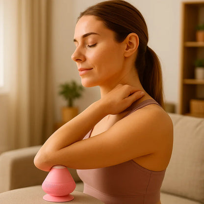 Trigger point self-massage ball with suction cup